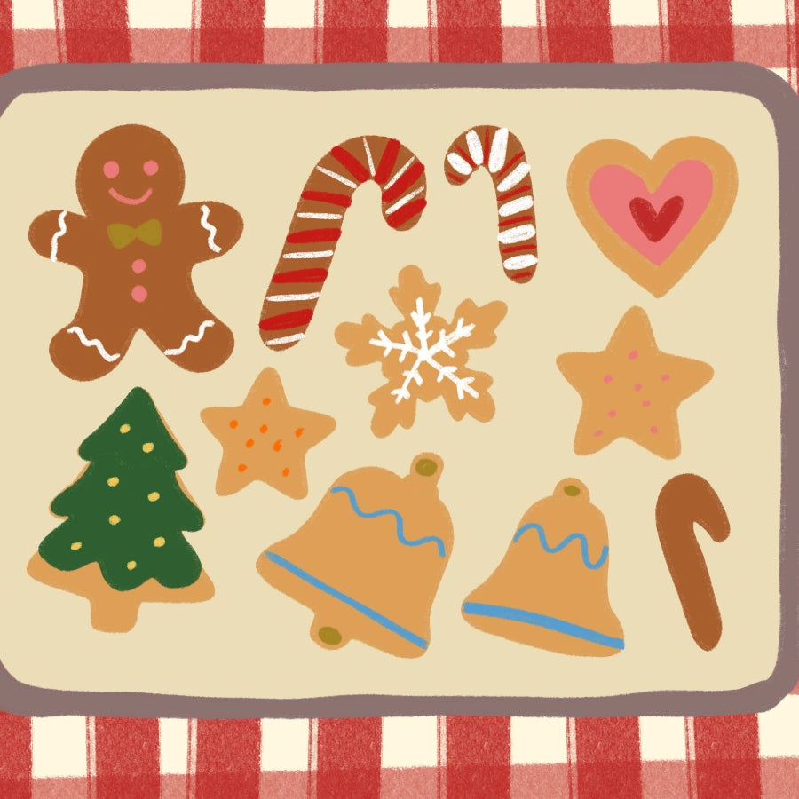 Christmas Cookies Wall Art – Holiday Baking Kitchen Print