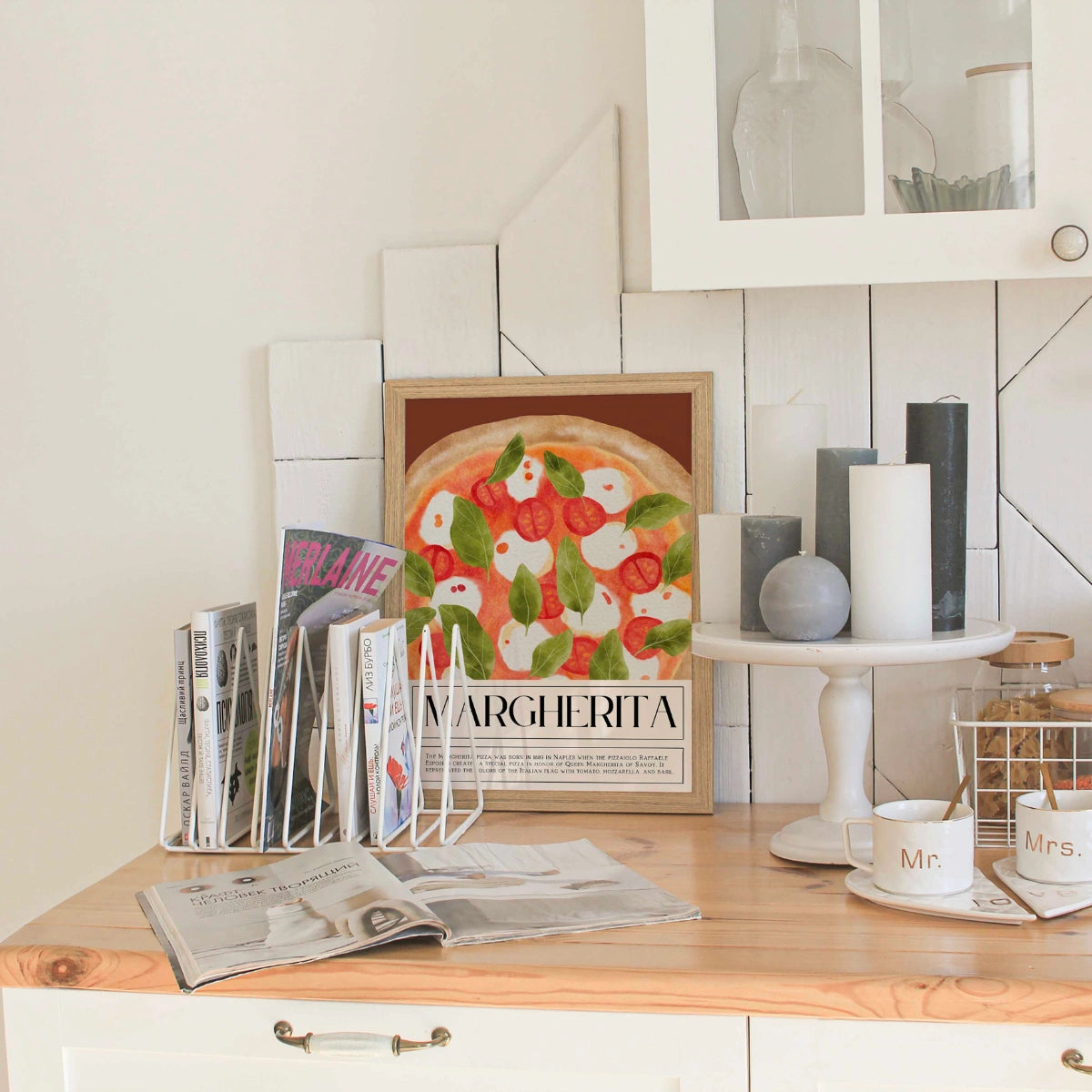 Margherita Pizza Wall Art – Italian Food Poster