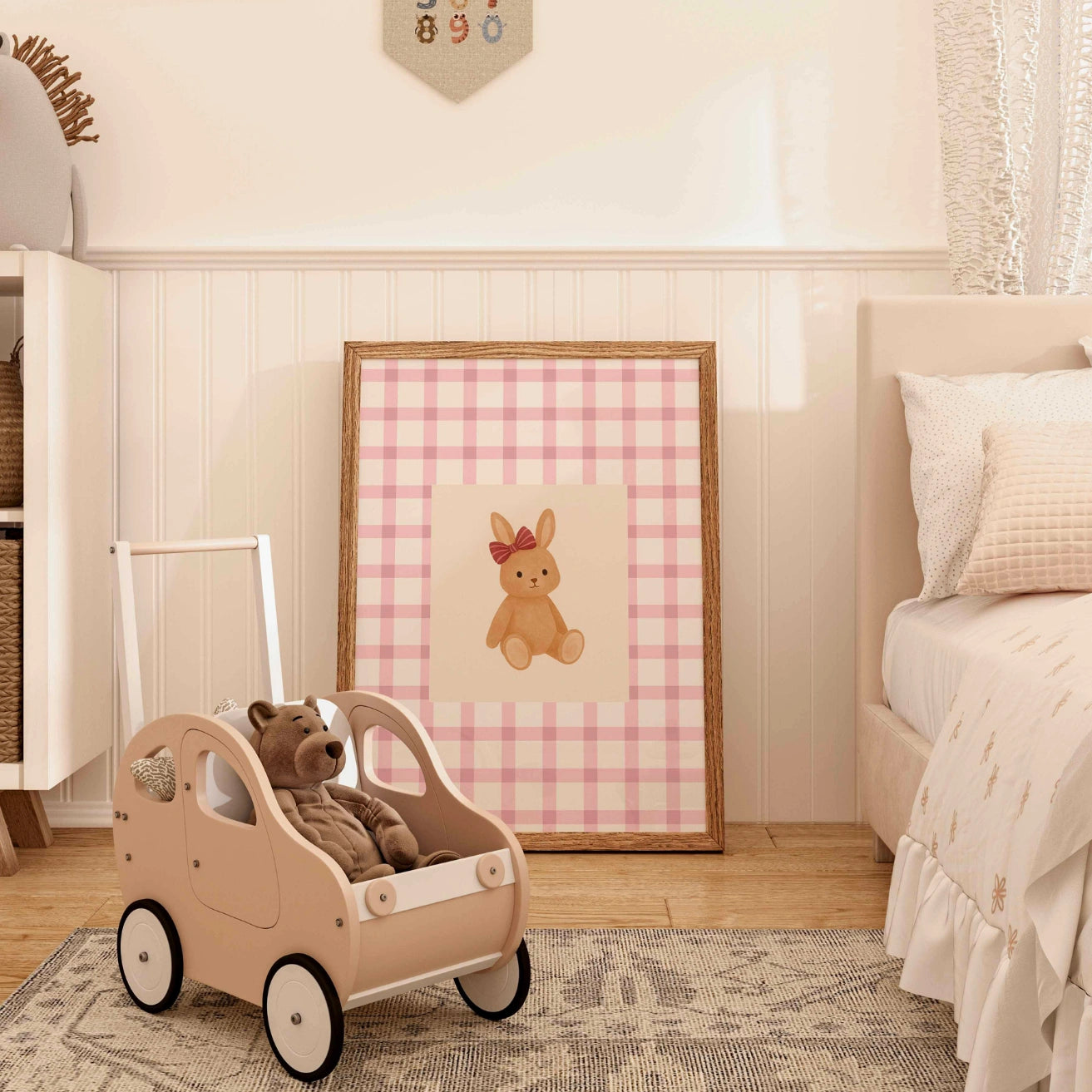 Cute Brown Rabbit Wall Art