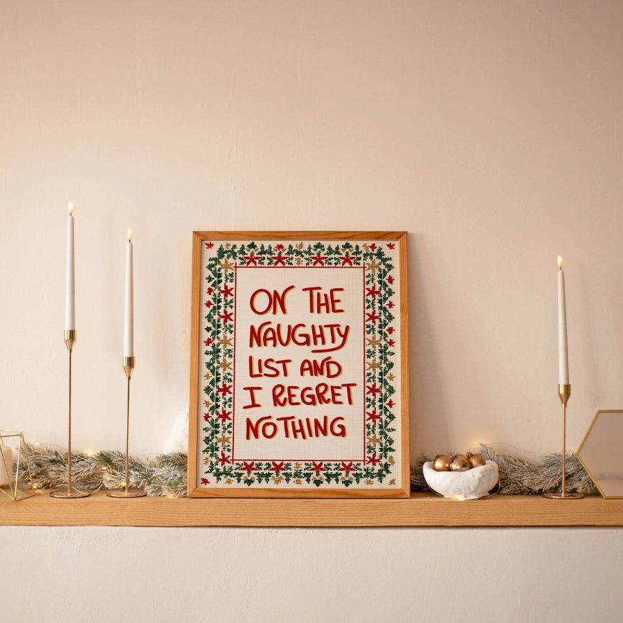 Naughty List Quote – Funny Xmas Wall Art Print