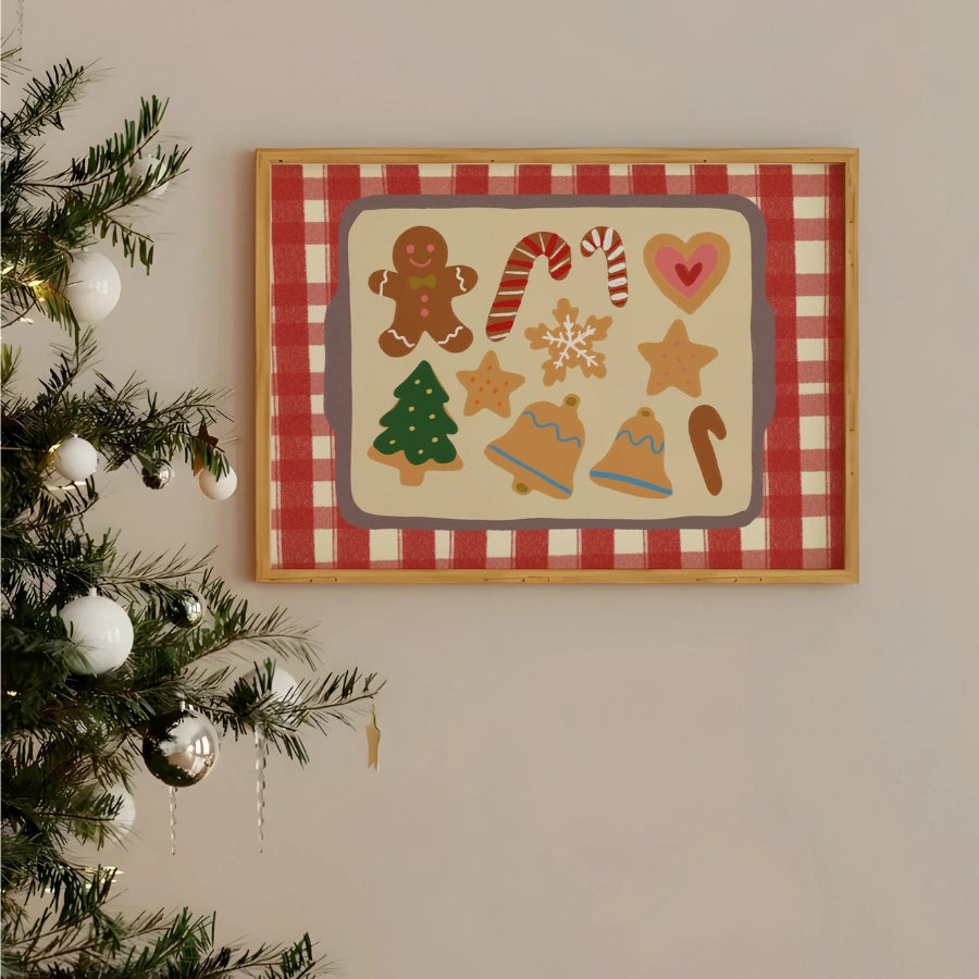 Christmas Cookies Wall Art – Holiday Baking Kitchen Print