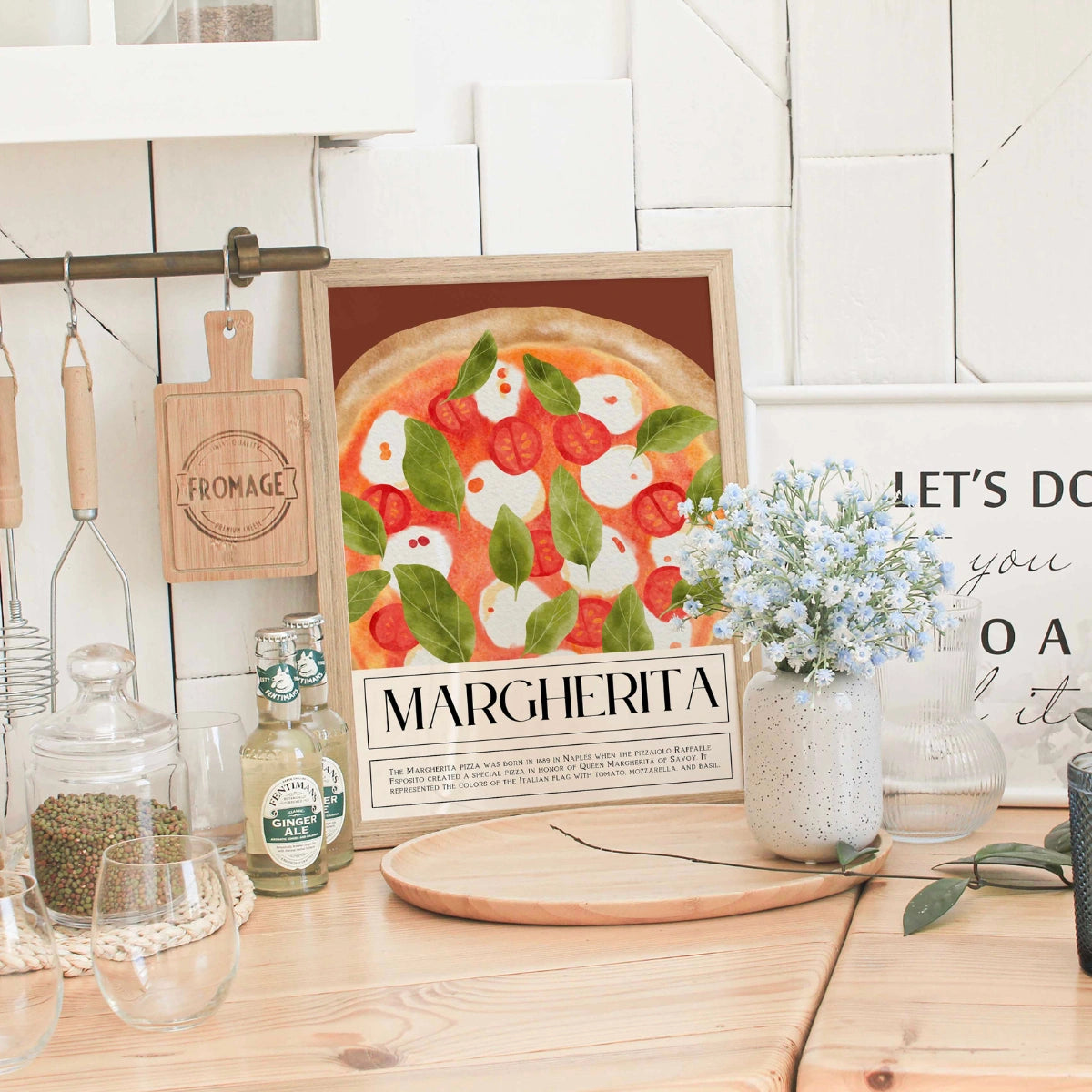 Margherita Pizza Wall Art – Italian Food Poster