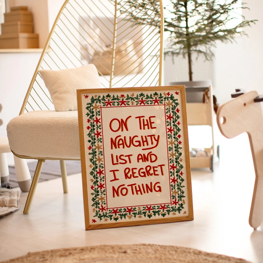 Naughty List Quote – Funny Xmas Wall Art Print