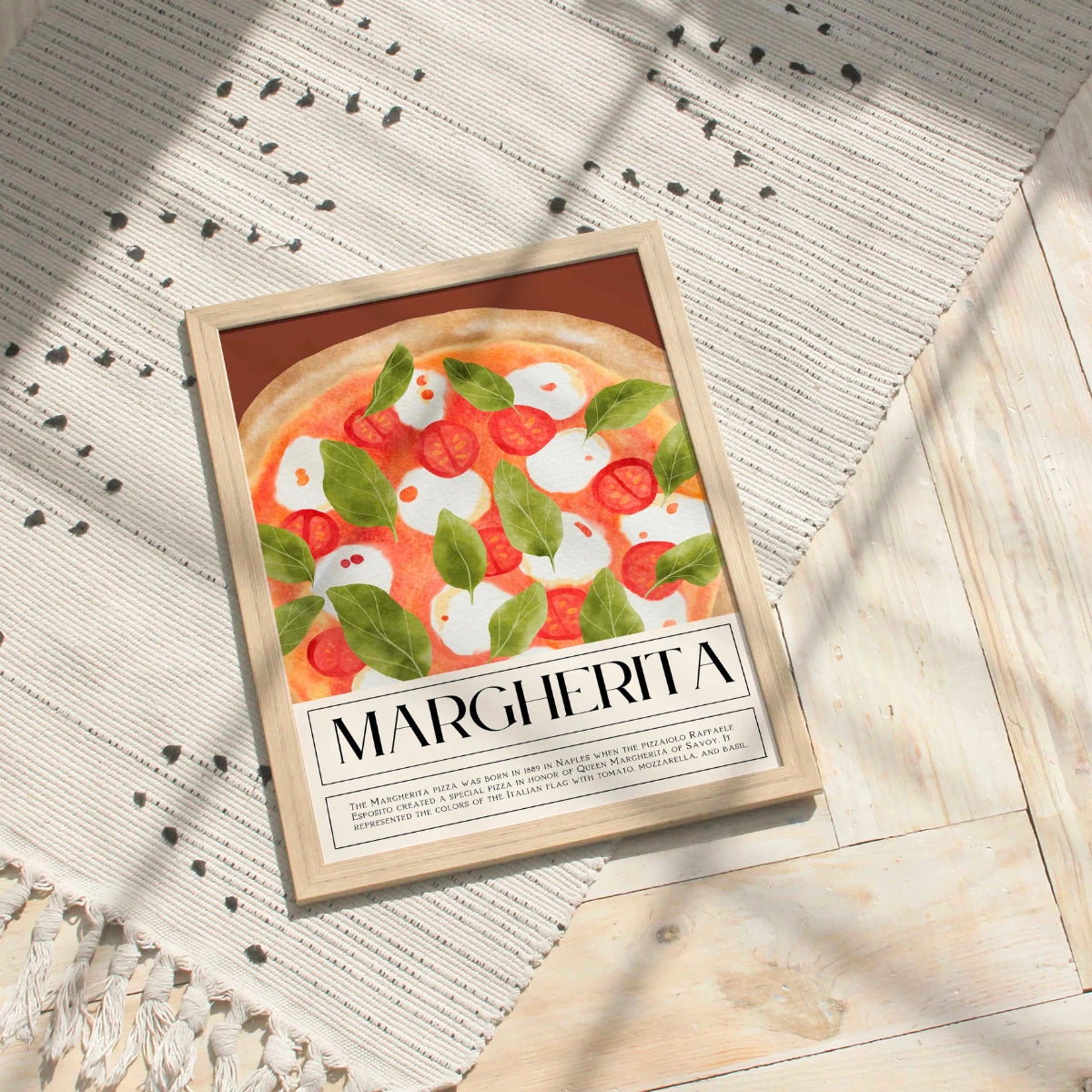 Margherita Pizza Wall Art – Italian Food Poster