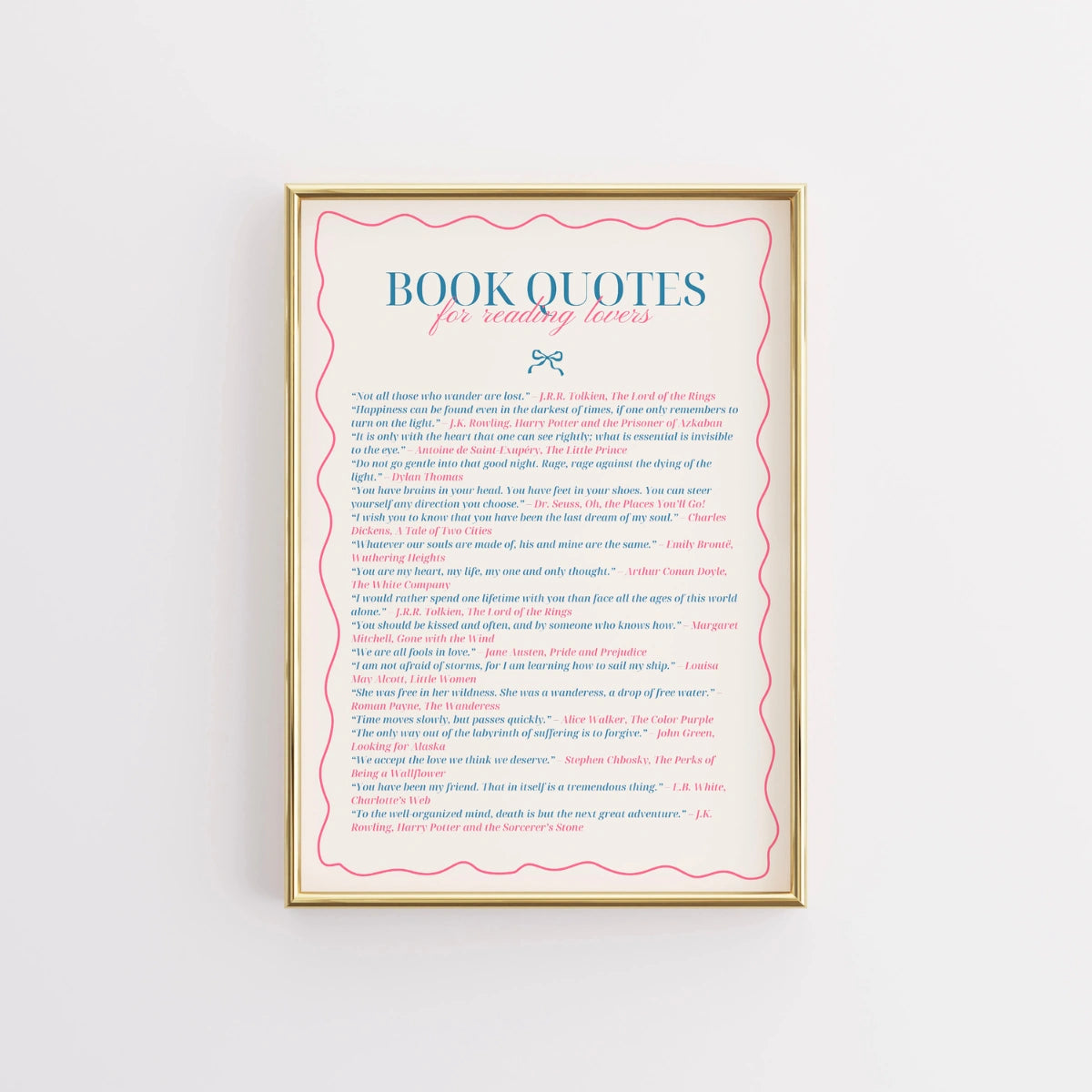 Quotes & Books Print – Literary Wall Art for Readers