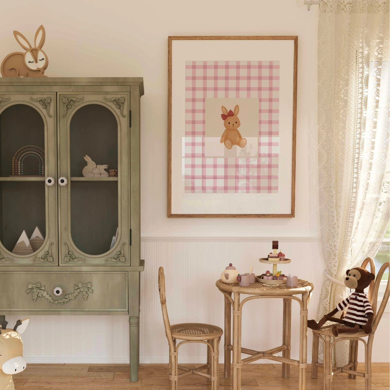 Cute Brown Rabbit Wall Art