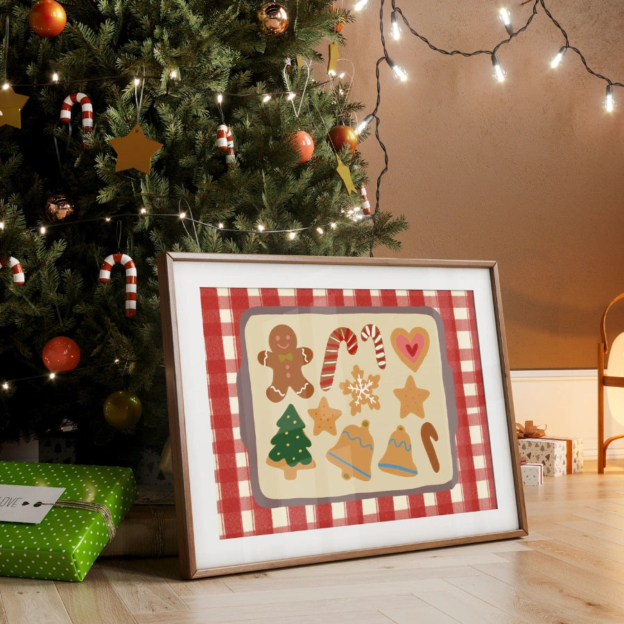 Christmas Cookies Wall Art – Holiday Baking Kitchen Print