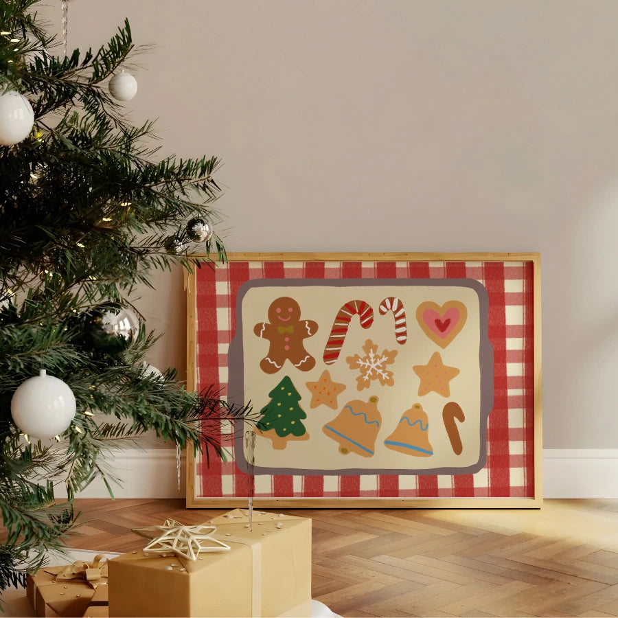 Christmas Cookies Wall Art – Holiday Baking Kitchen Print