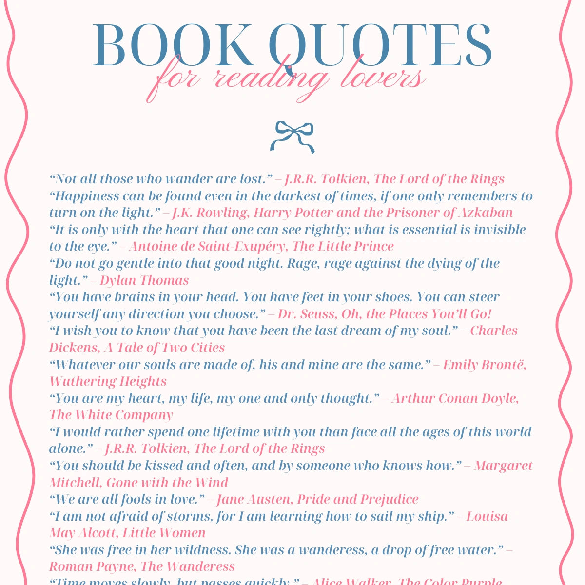 Quotes & Books Print – Literary Wall Art for Readers