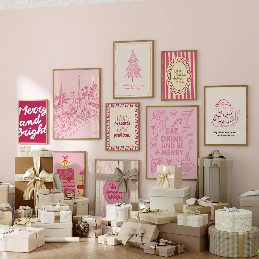 Handmade Pink Christmas, over 110 prints