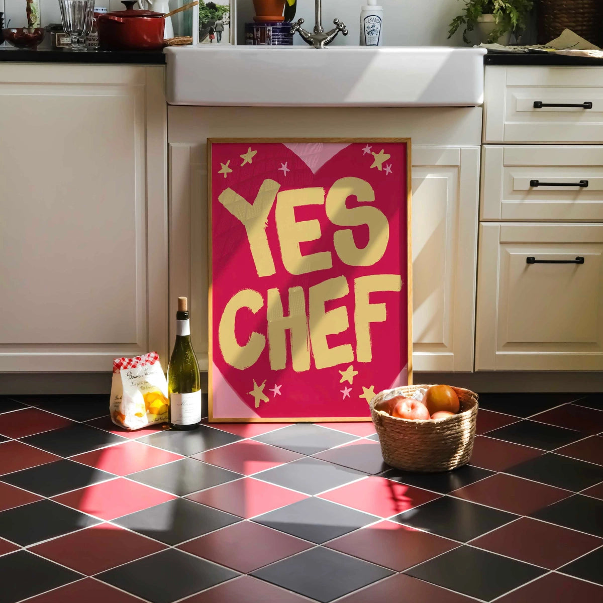 Yes Chef Wall Art – Bold Funny Kitchen Print
