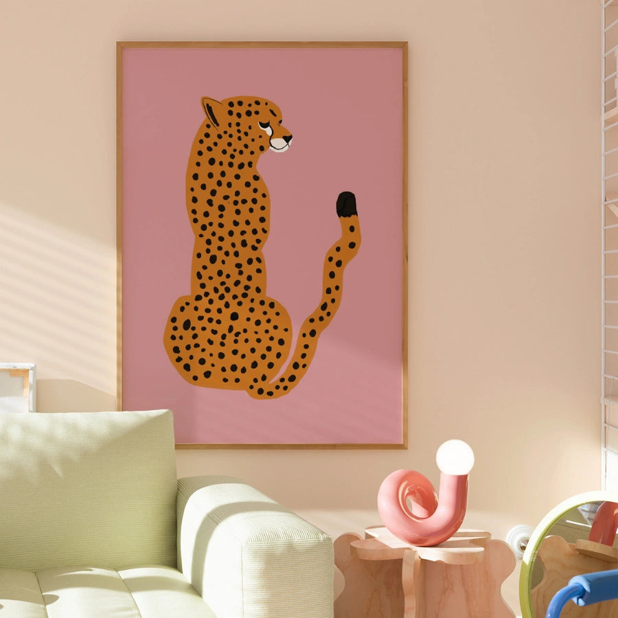 Cheetah Wall Art – Pink Maximalist Animal Print
