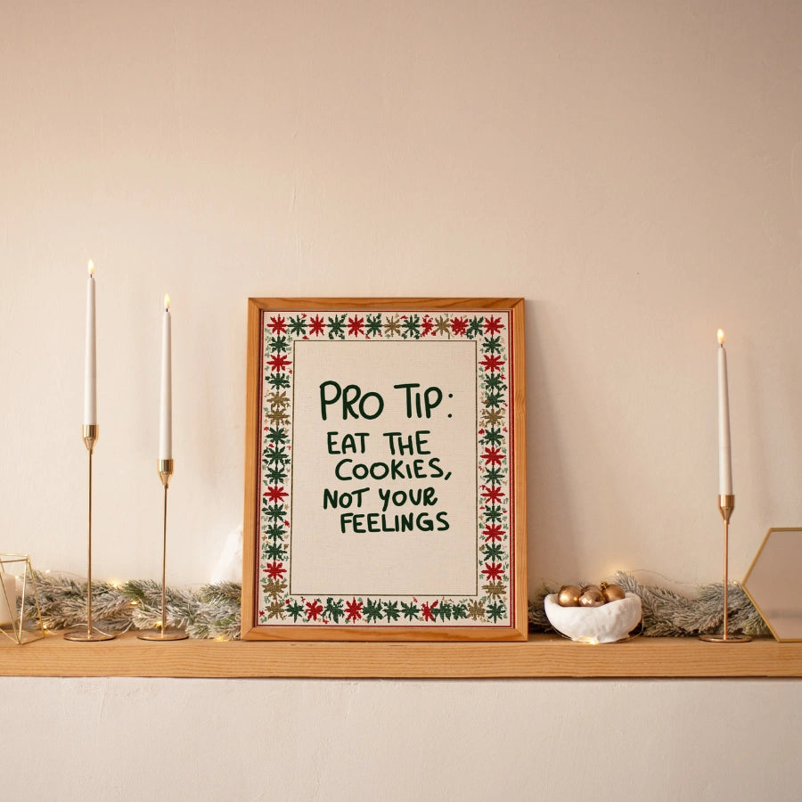 Cookie Pro Tip – Funny Holiday Wall Art Print