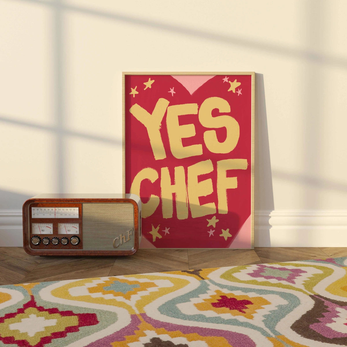 Yes Chef Wall Art – Bold Funny Kitchen Print