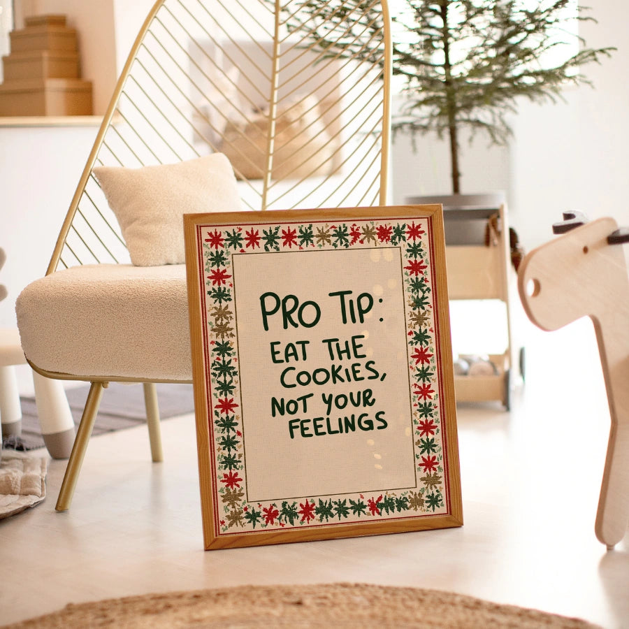 Cookie Pro Tip – Funny Holiday Wall Art Print