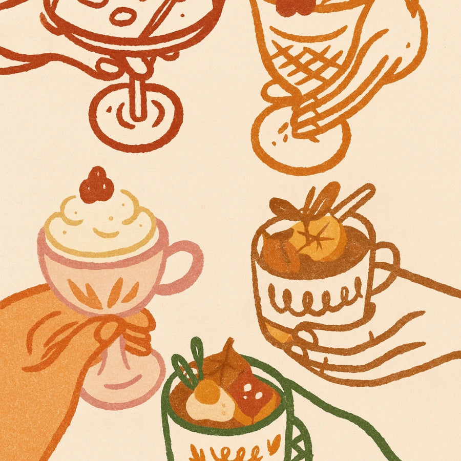 Autumn Drinks Wall Art - Cozy Fall Cocktail Print