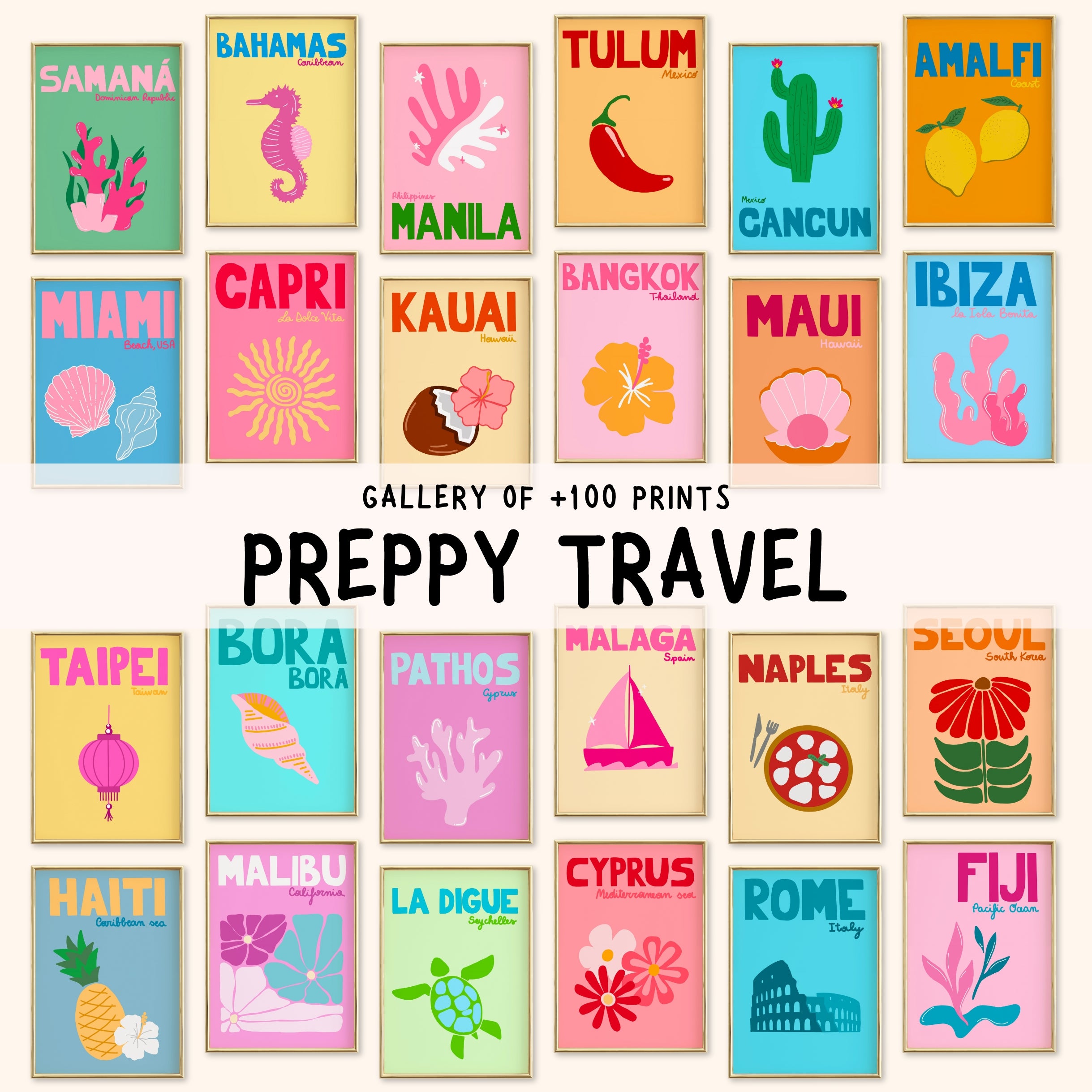 Preppy Travel, over 100 prints