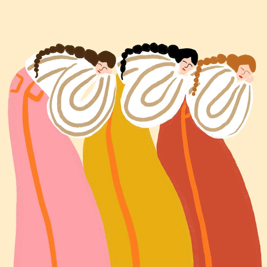 Sisterhood Boho Wall Art – Folk femminile nei toni del tramonto 