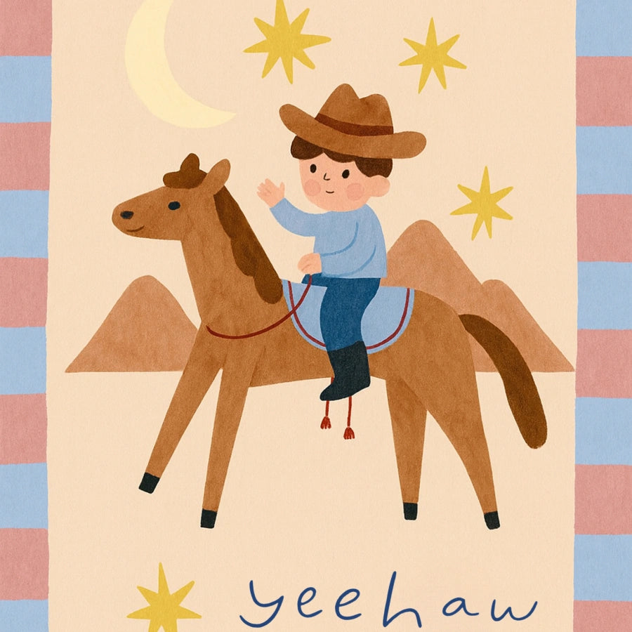 Cowboy Nursery Print - Yeehaw Kids Wall Art