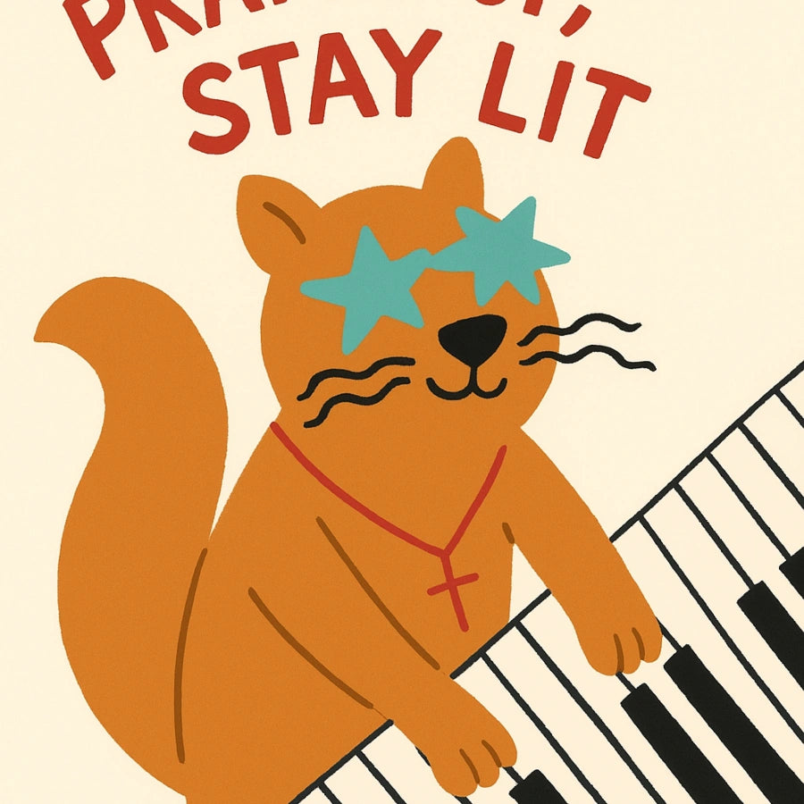 Praise Up Stay Lit Wall Art - Funny Christian Print