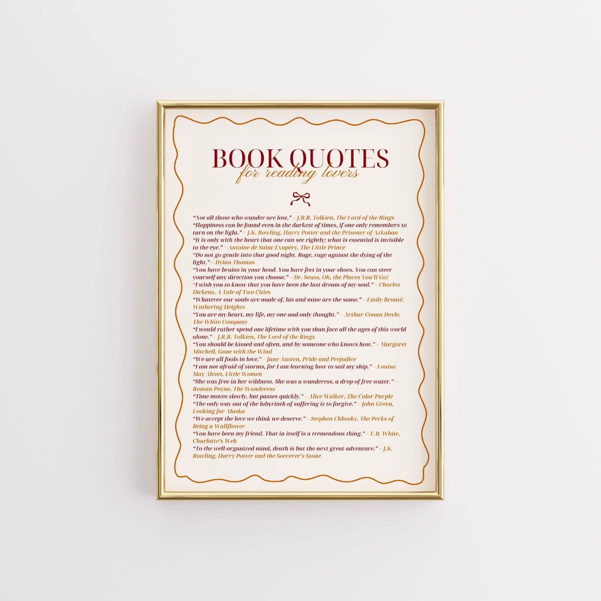 Quotes & Books Print – Literary Wall Art for Readers