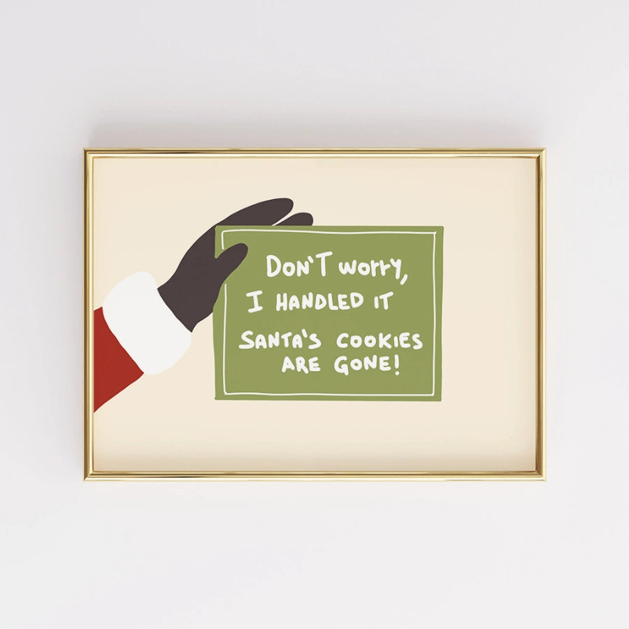 Santa’s Cookies Gone – Funny Christmas Wall Art Print