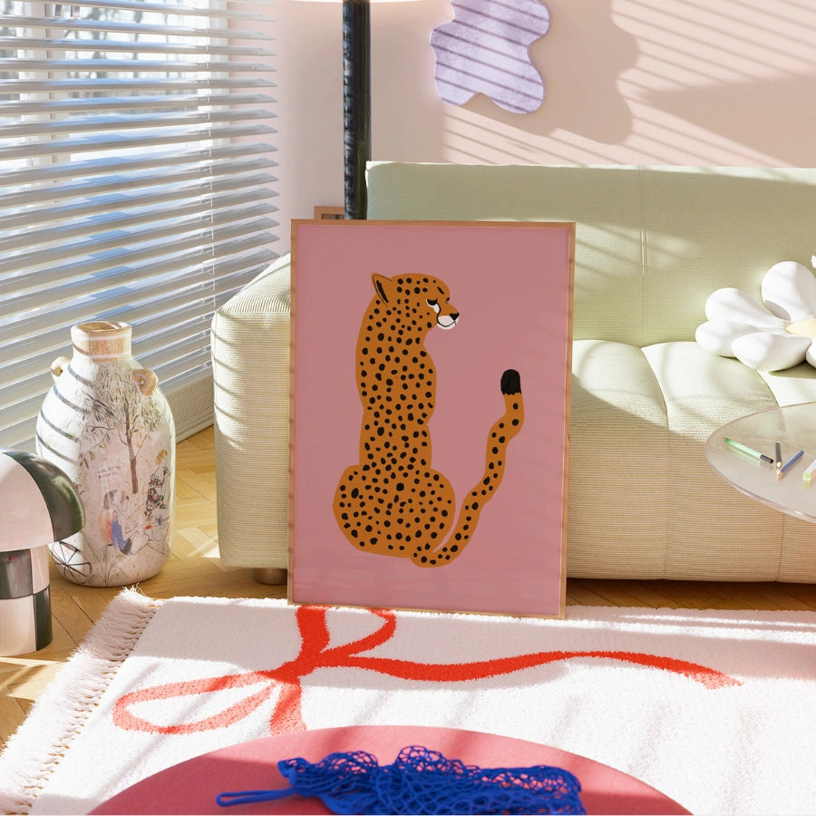 Cheetah Wall Art – Pink Maximalist Animal Print