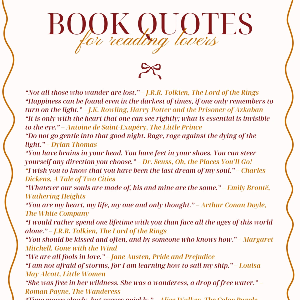 Quotes & Books Print – Literary Wall Art for Readers