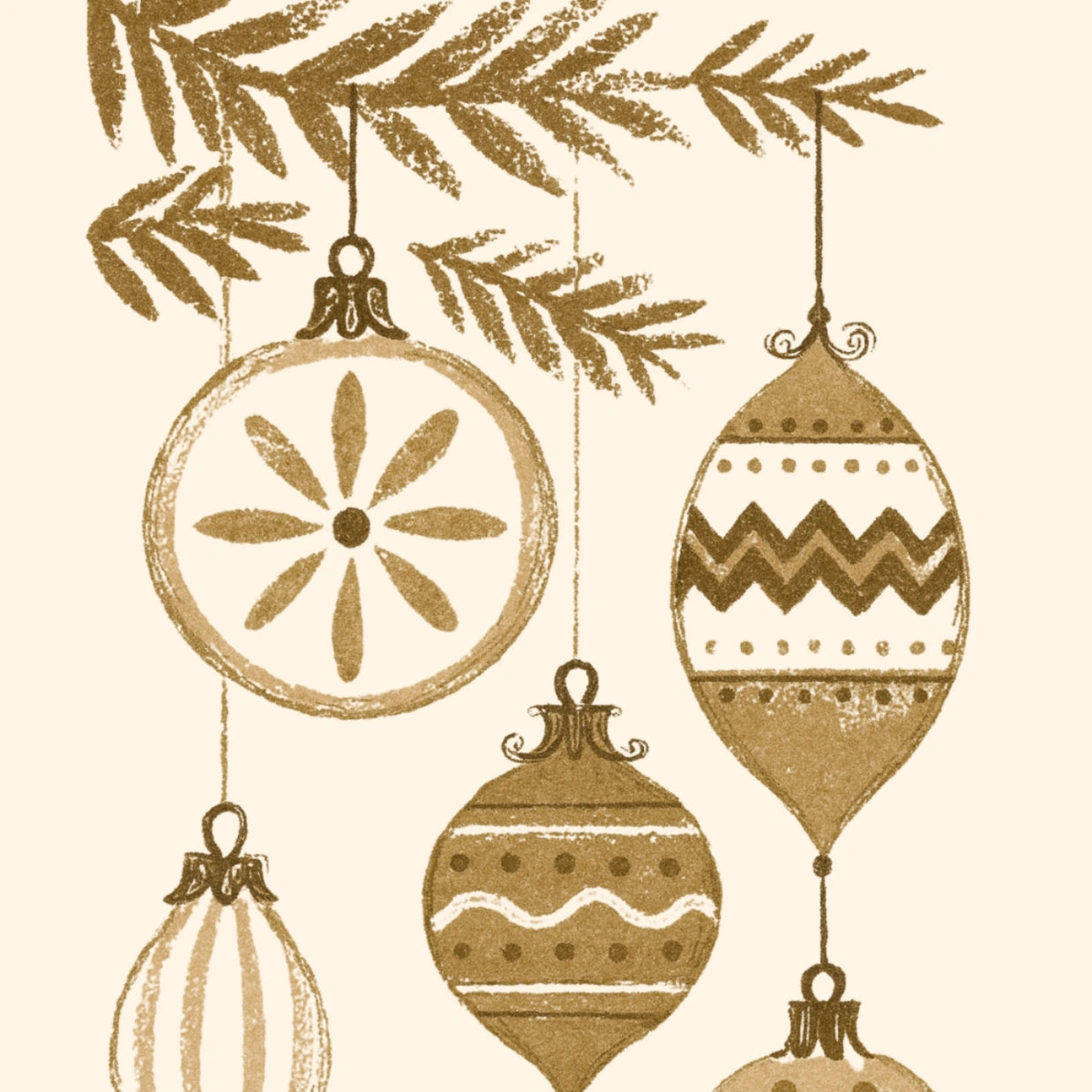 Golden Ornaments Wall Art