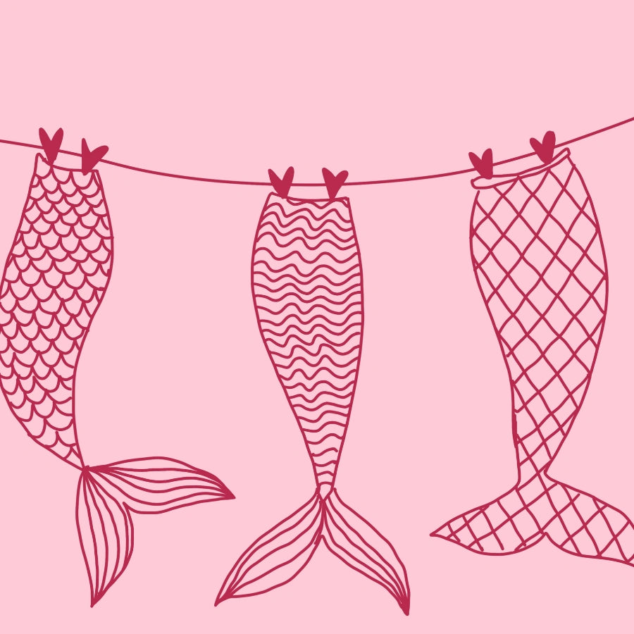 Mermaid Tails Wall Art – Funny Ocean Decor