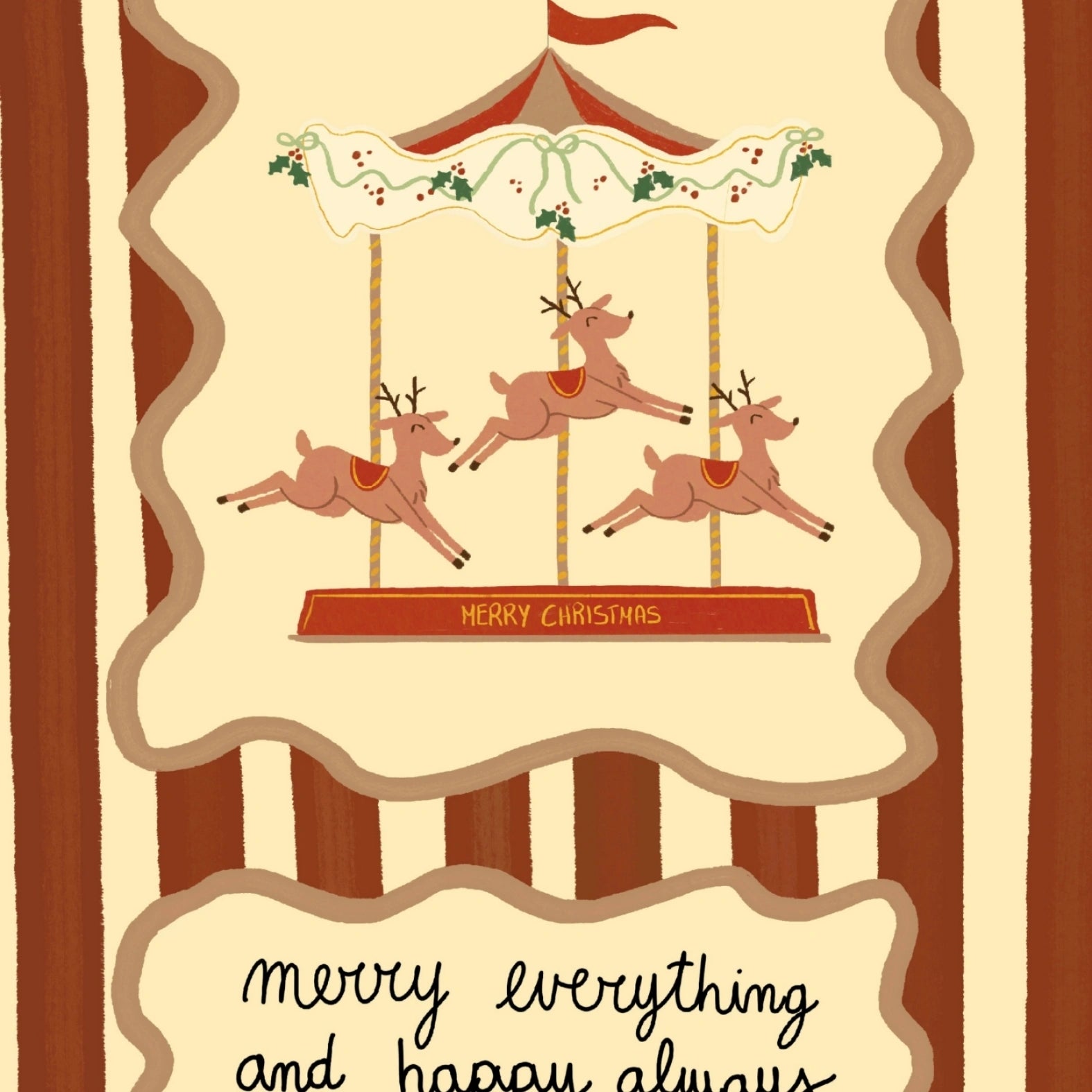 Christmas Carousel Nursery Print