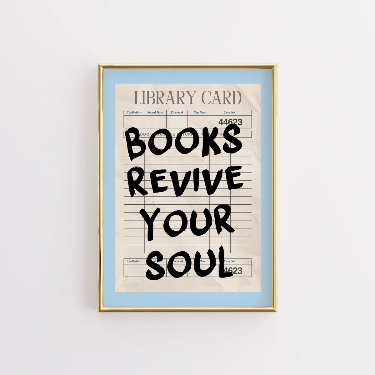 Books Revive Your Soul Print – Vintage Library Card Wall Art for Book Lovers