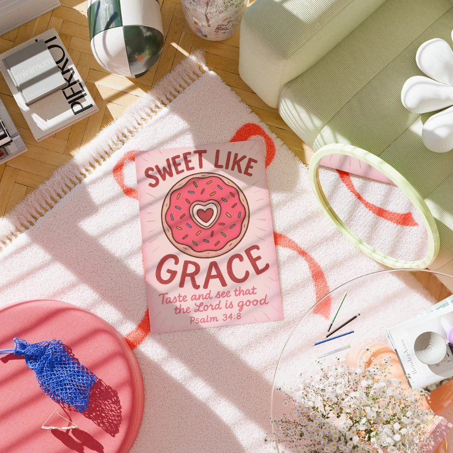 Sweet Like Grace Wall Art – Donut Bible Verse Poster
