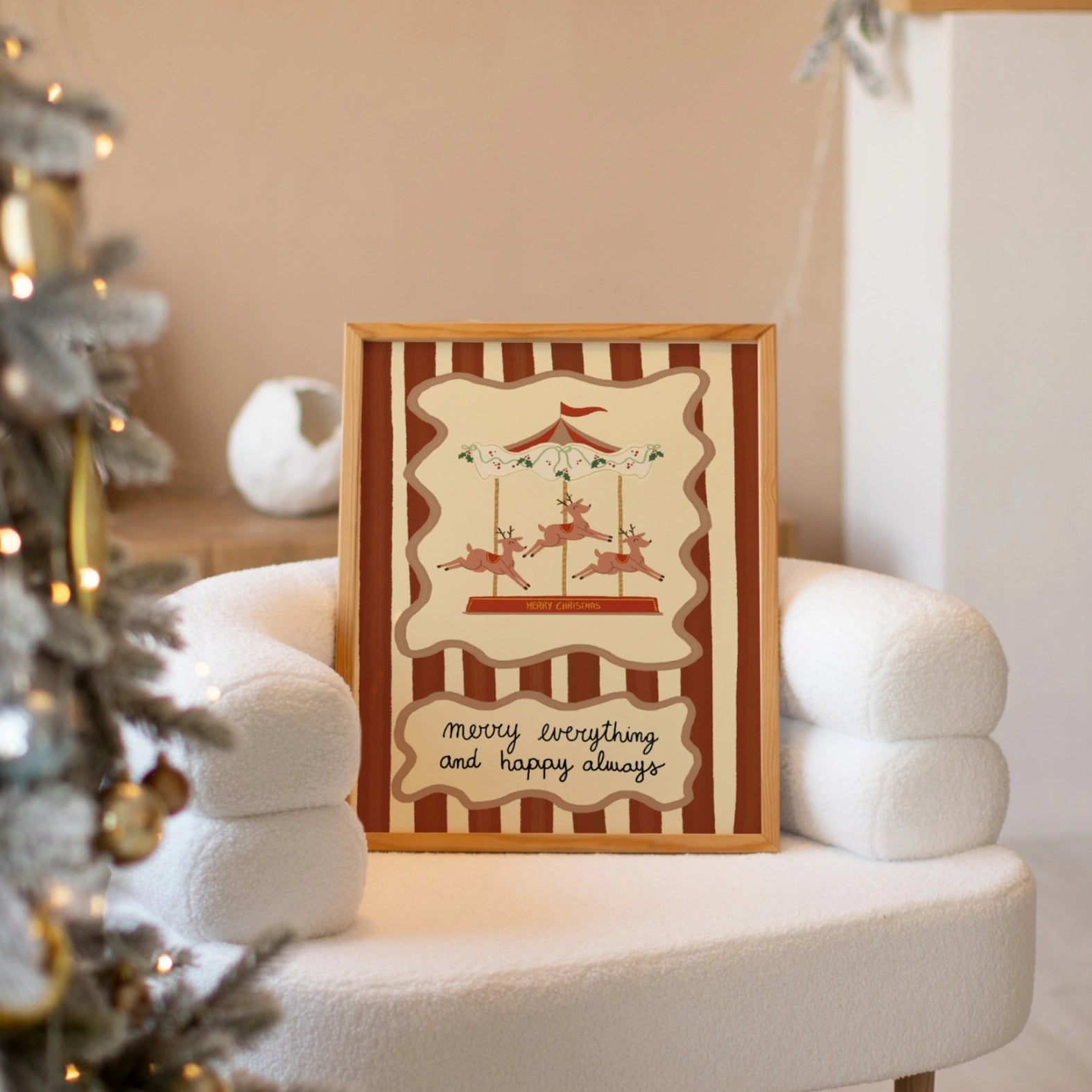 Christmas Carousel Nursery Print