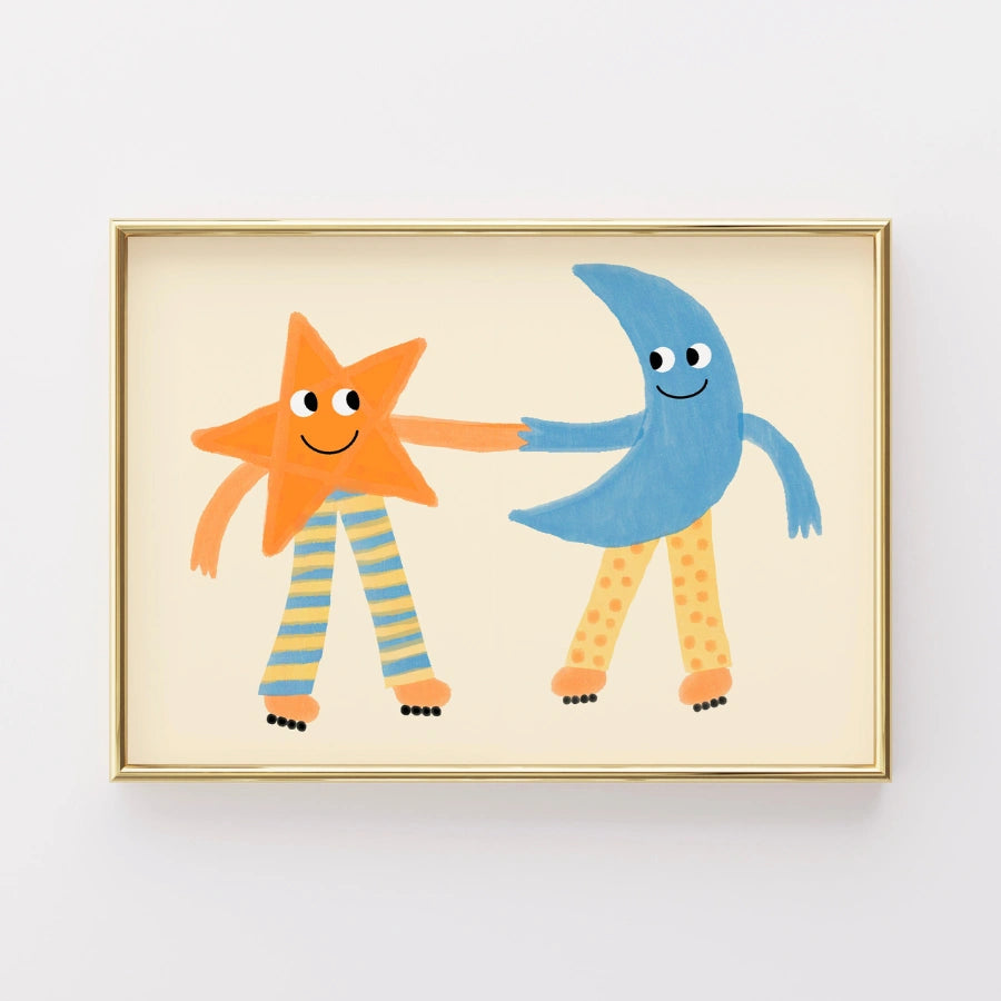 Mond- und Sternenbild fürs Kinderzimmer – Niedliche himmlische Wanddekoration fürs Kinderzimmer