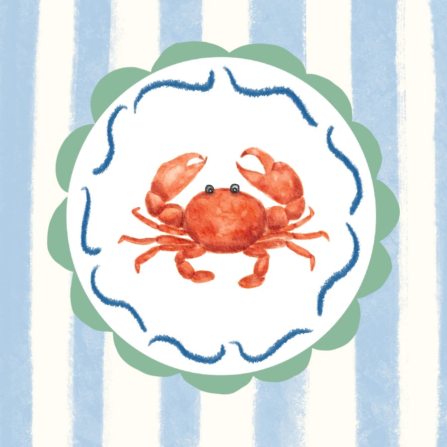 Crab Coastal Wall Art - Summer Beach Print