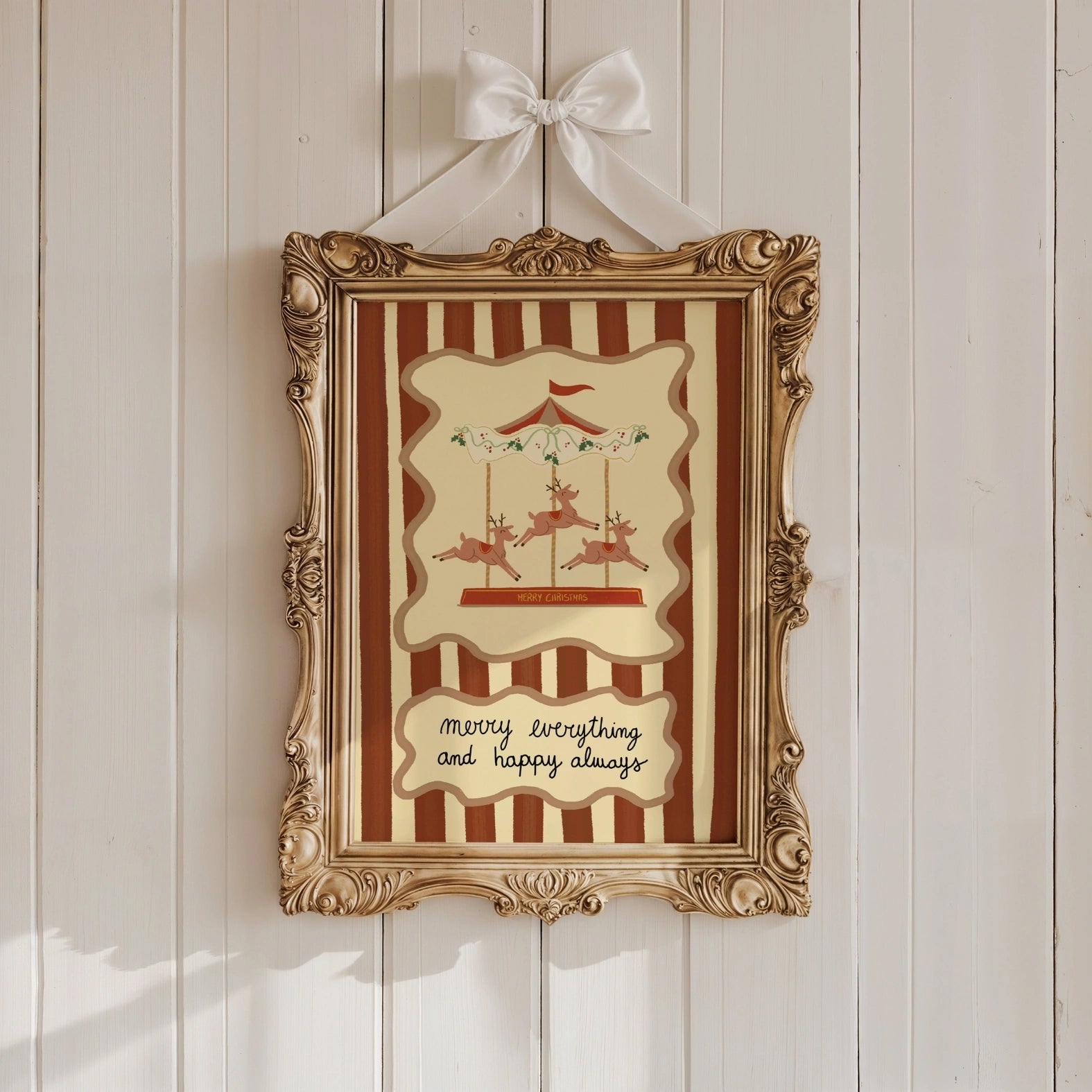 Christmas Carousel Nursery Print