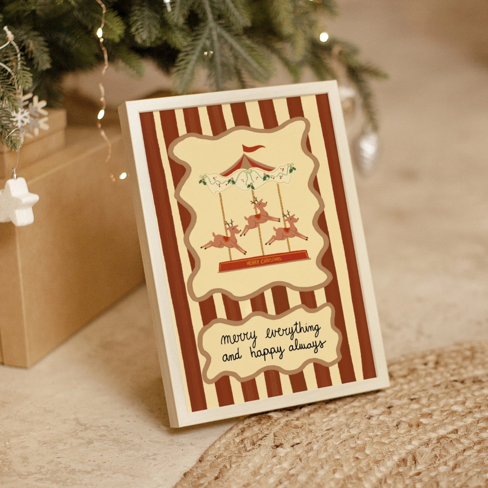 Christmas Carousel Nursery Print