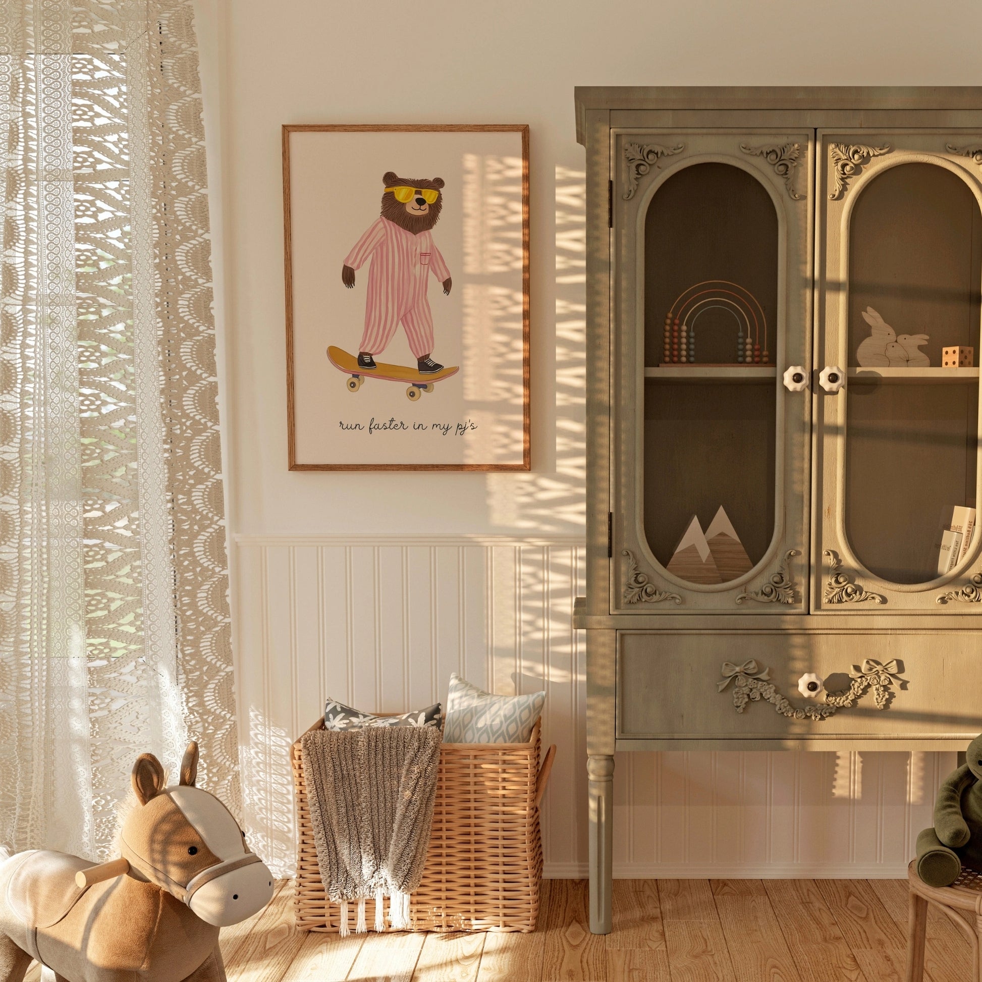 Skater Bear Wall Art – Funny Animal Poster