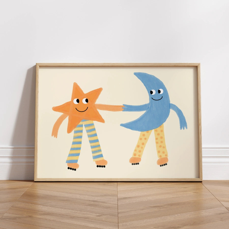 Mond- und Sternenbild fürs Kinderzimmer – Niedliche himmlische Wanddekoration fürs Kinderzimmer