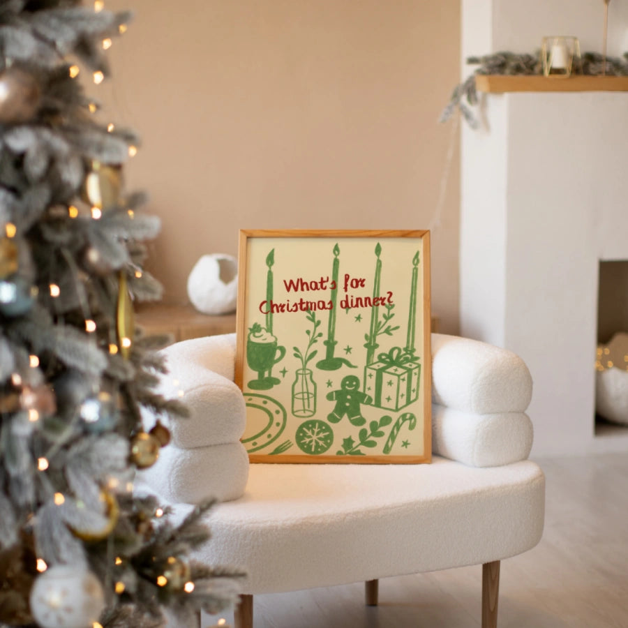 Christmas Dinner Wall Art - Funny Holiday Quote Print