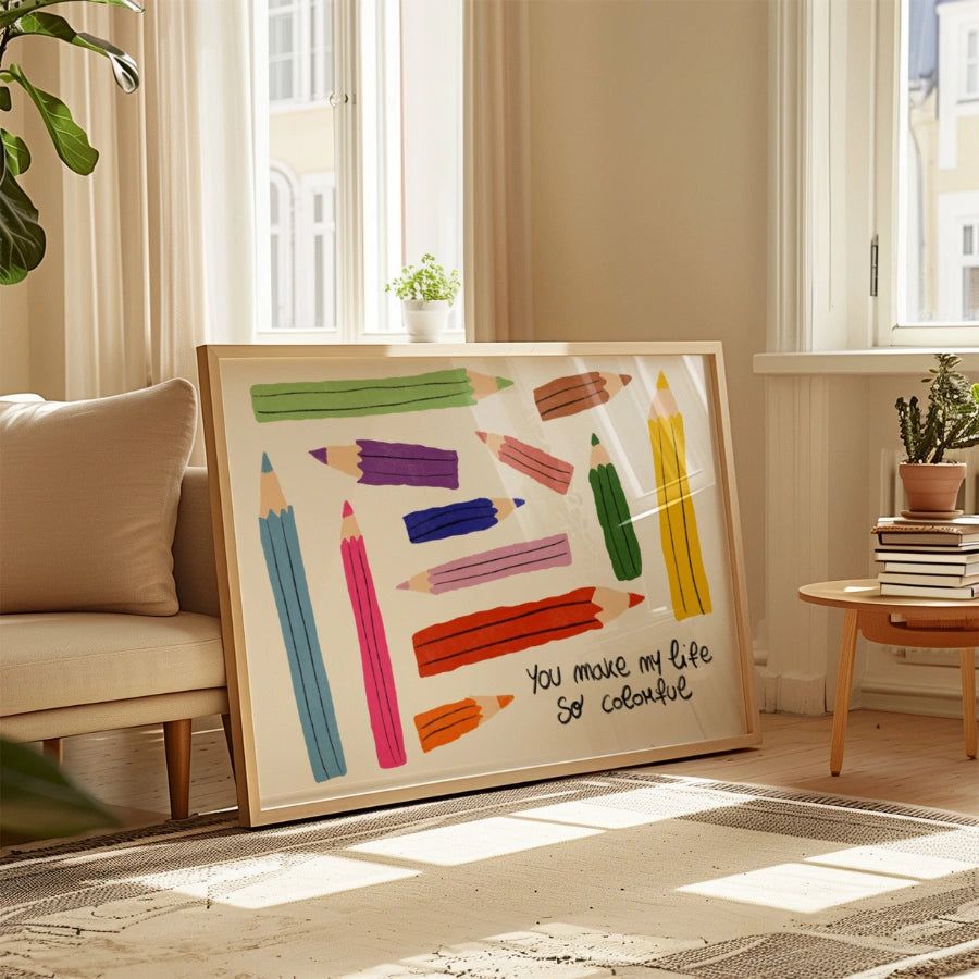 Color Pencils Nursery Print – Cute Art Wall Decor for Kids
