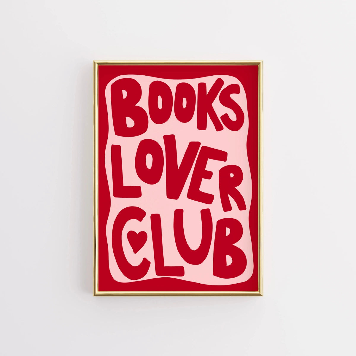 Books Lover Club Print – Bold Typography Wall Art for Bibliophiles & Reading Nooks