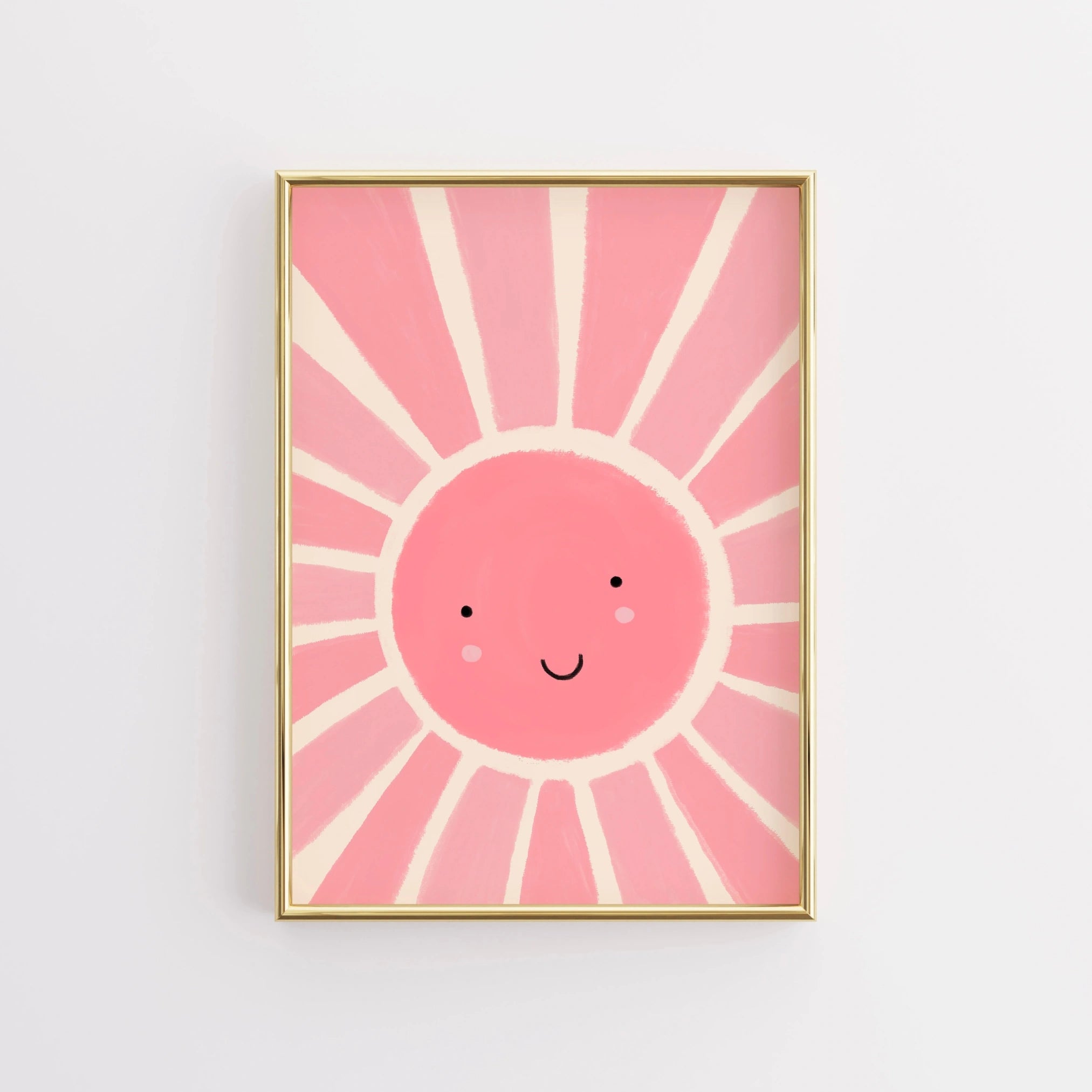 Pink Sunshine Wall Art – Happy Sun Poster