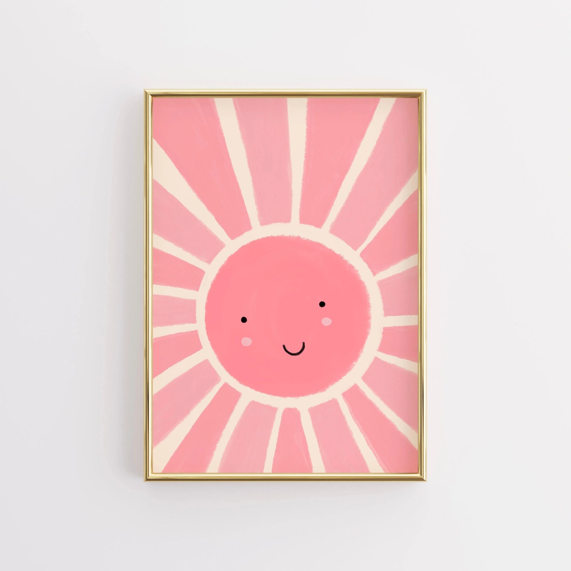 Pink Sunshine Wall Art – Happy Sun Poster