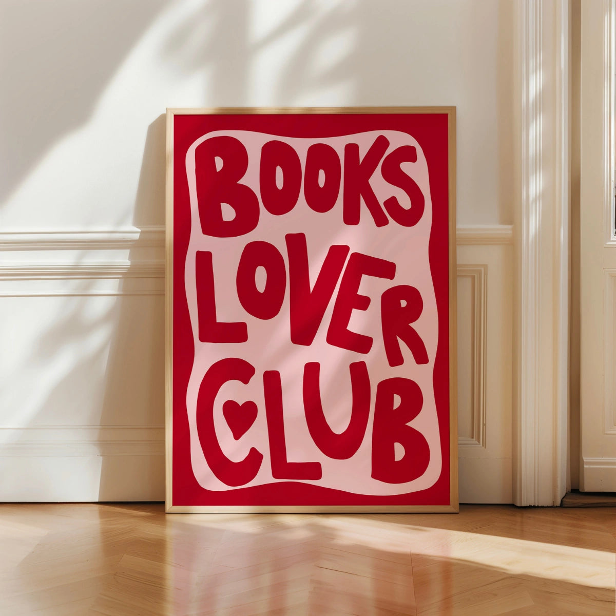 Books Lover Club Print – Bold Typography Wall Art for Bibliophiles & Reading Nooks