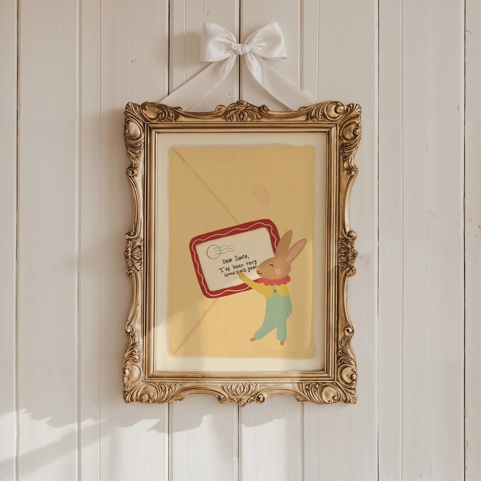 Dear Santa Bunny Nursery Print