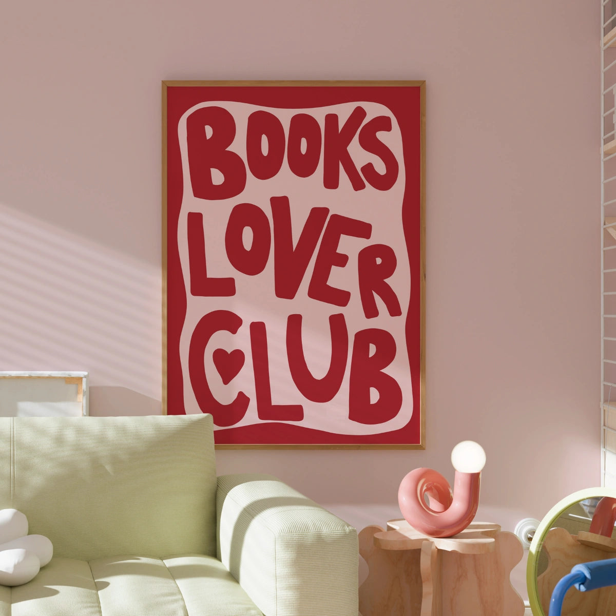 Books Lover Club Print – Bold Typography Wall Art for Bibliophiles & Reading Nooks