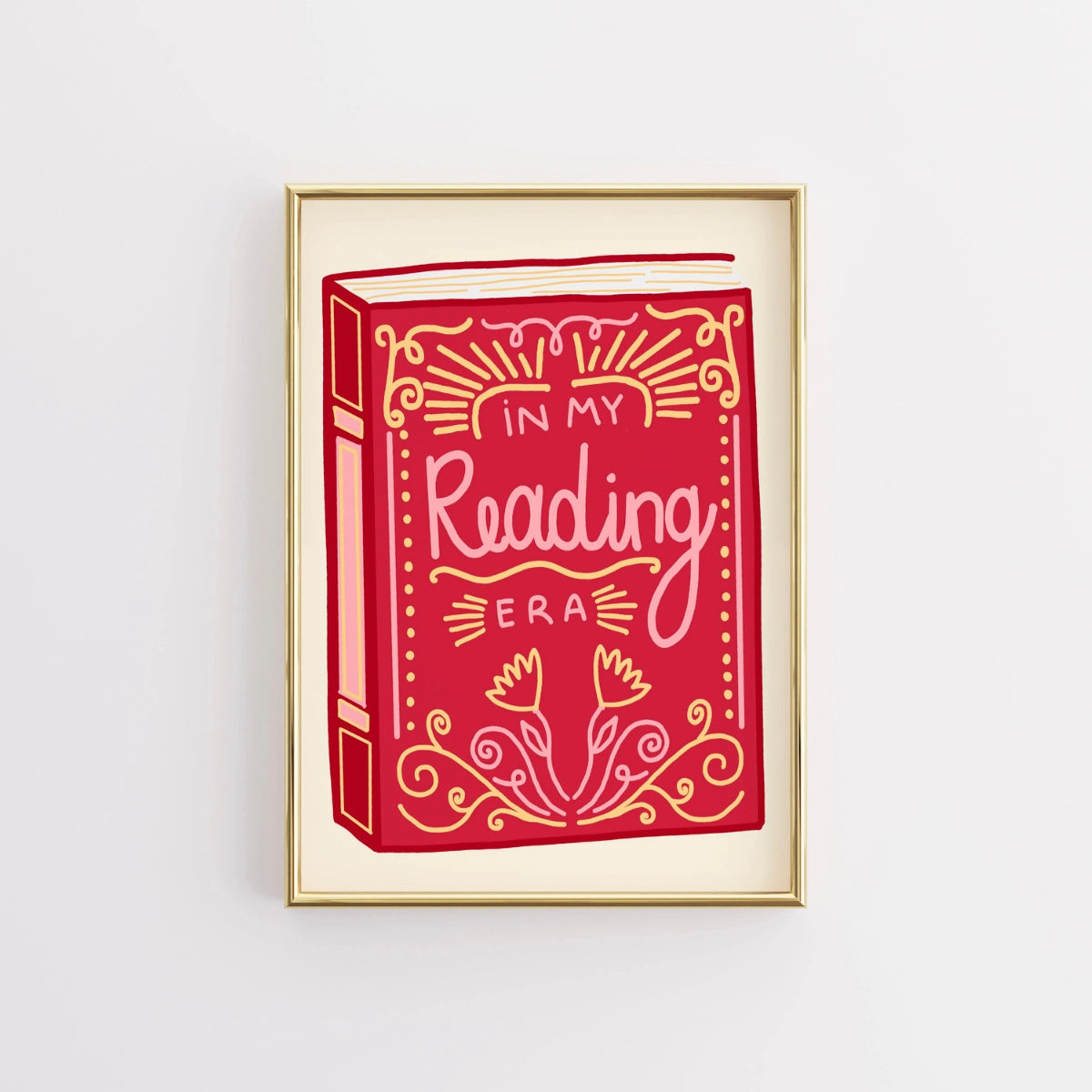 Kunstdruck „In My Reading Era“ – Ästhetische Buchkunst für die Wand, ideal für Leseratten, gemütliche Schlafzimmer und literarische Ecken