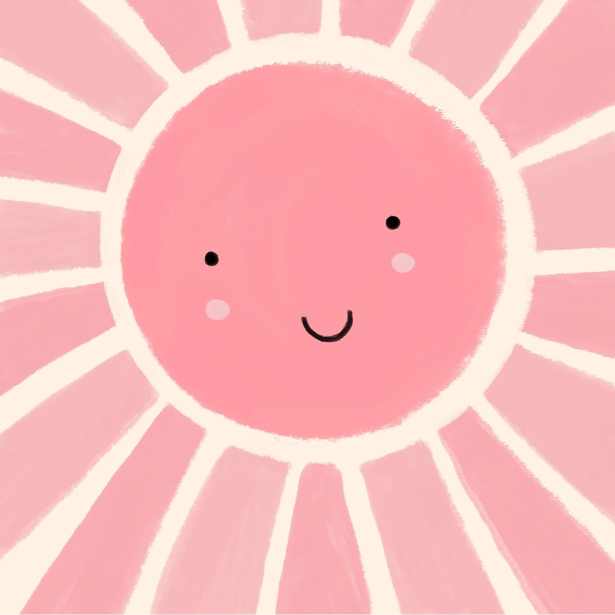 Pink Sunshine Wall Art – Happy Sun Poster